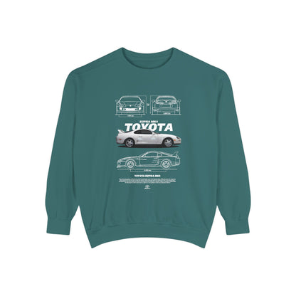 Toyota MK4 Supra Unisex Garment-Dyed Sweatshirt - Classic Car T-shirt - CreativeRino