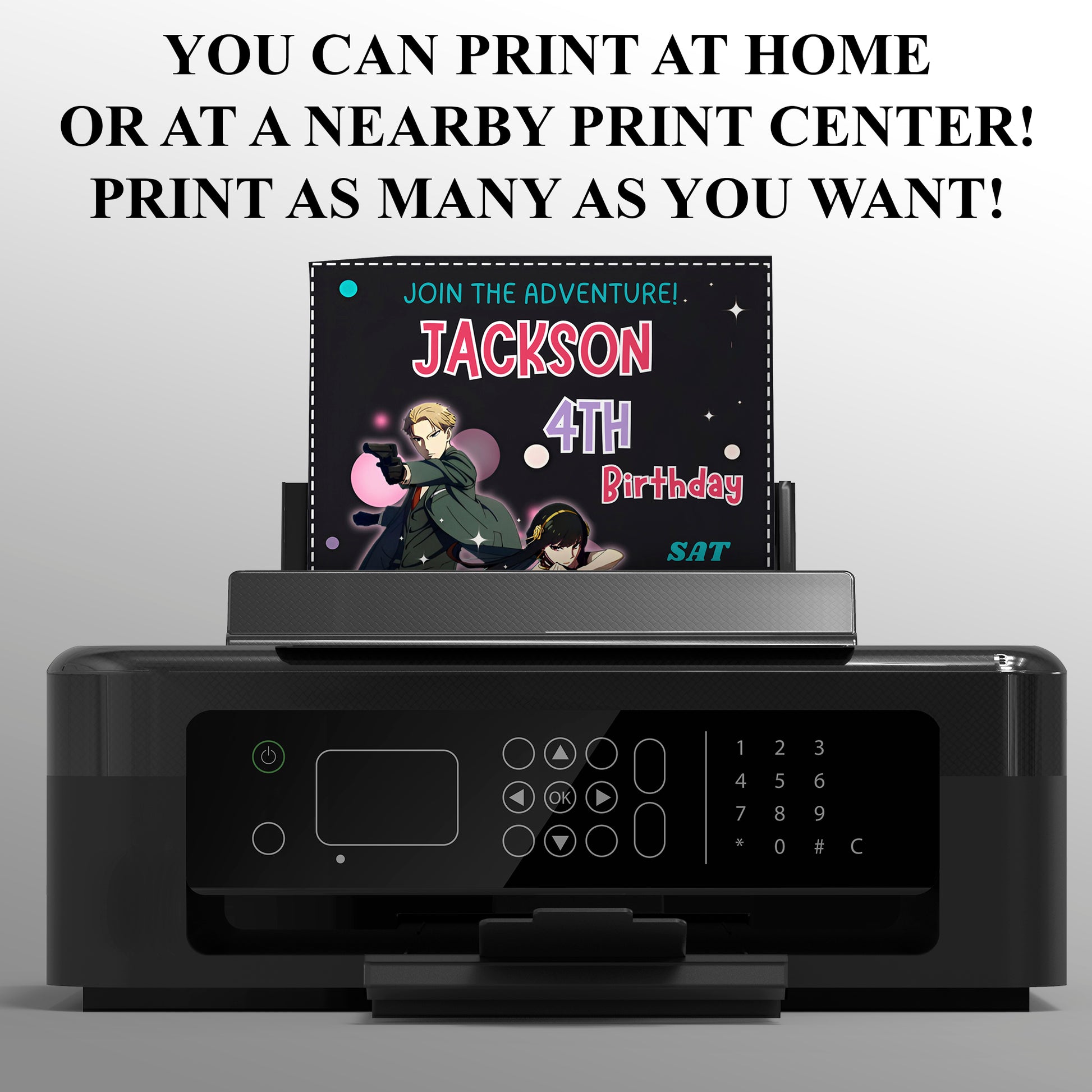 Spy × Family Birthday Invitation Template - CreativeRino