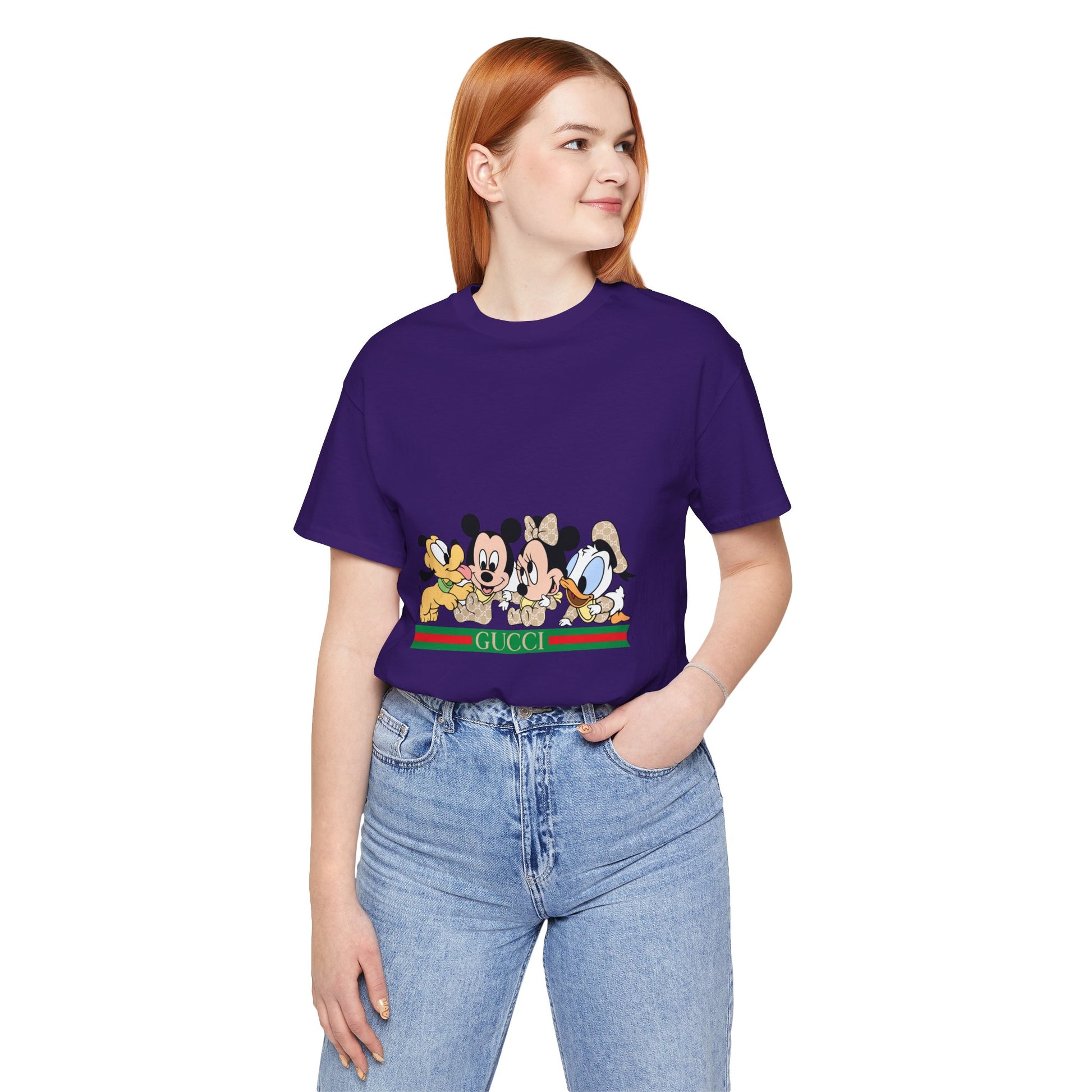 Gucci Mickey Mouse Graphic Tee - Unisex Jersey Short Sleeve T-shirt - CreativeRino