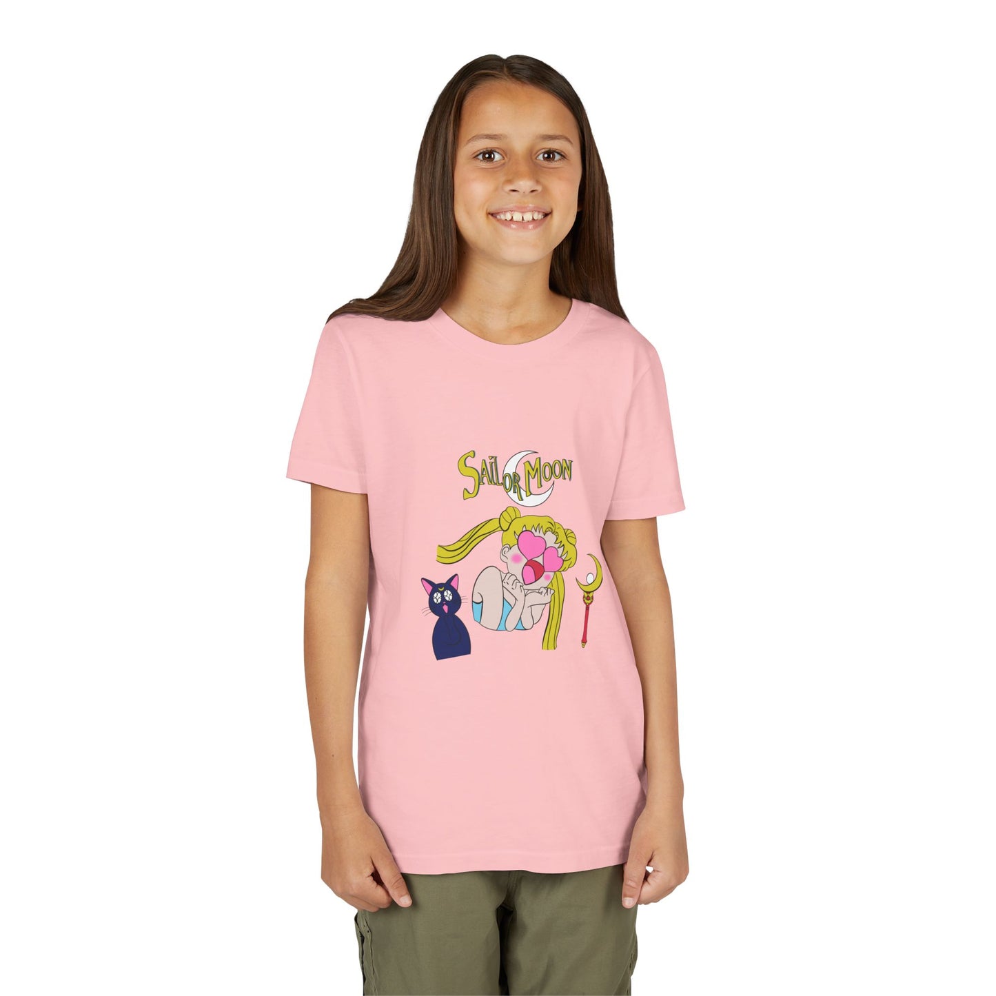 Sailor Moon Youth Short Sleeve Tee - Cute Cartoon T-shirt Design for Young Fans - CreativeRino