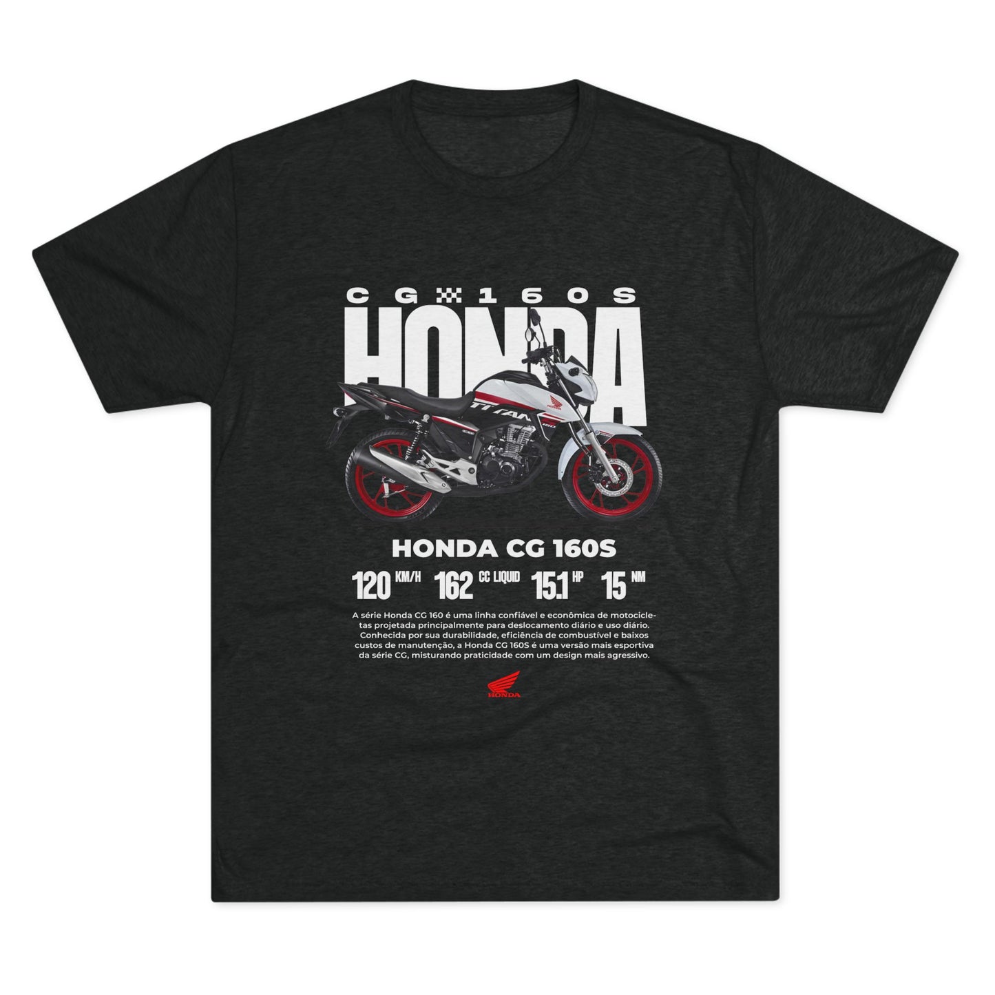Honda CG 160S Unisex Tri-Blend Crew Tee - Perfect T-shirt for Motorcycle Enthusiasts - CreativeRino