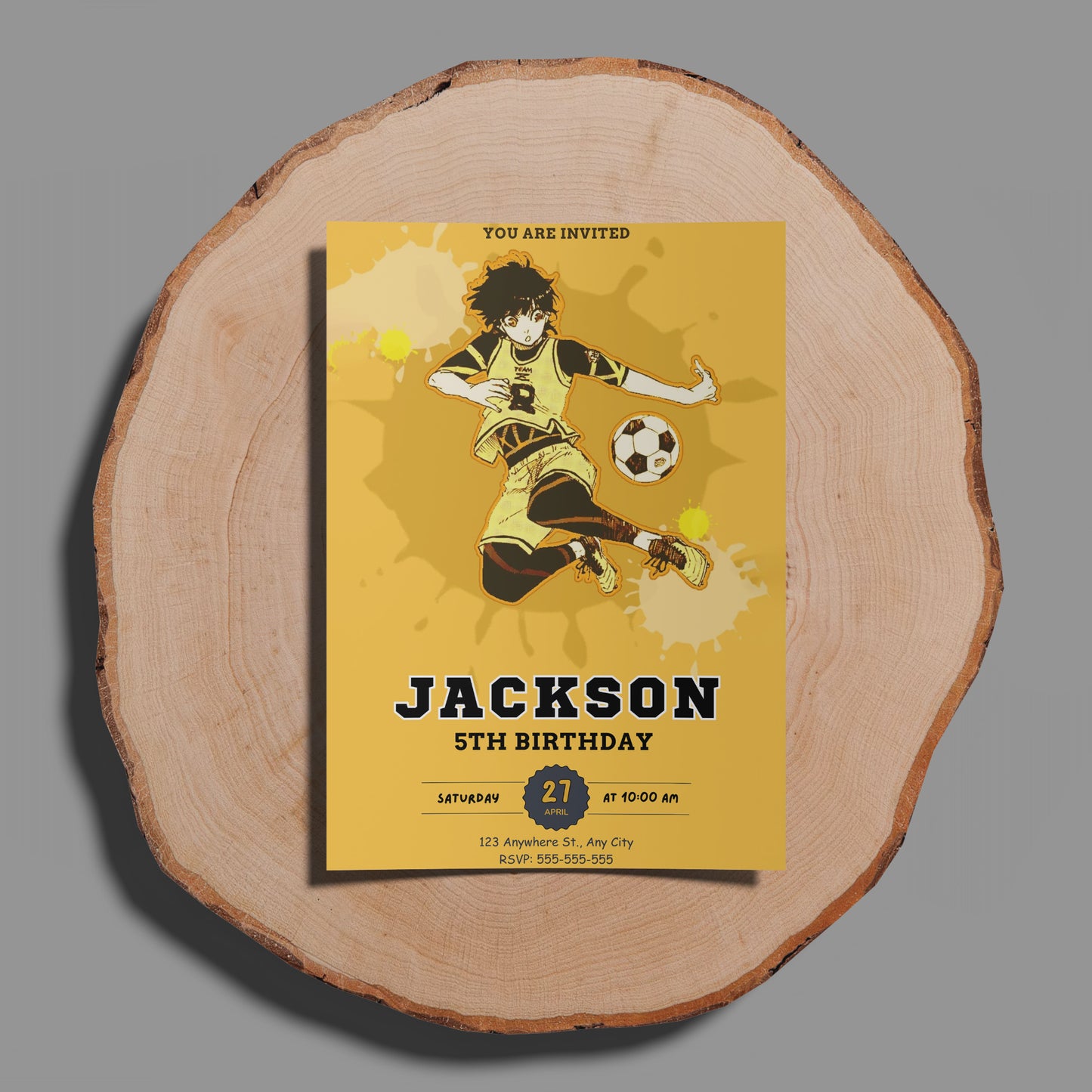 Blue Lock Birthday Invitation Template - CreativeRino