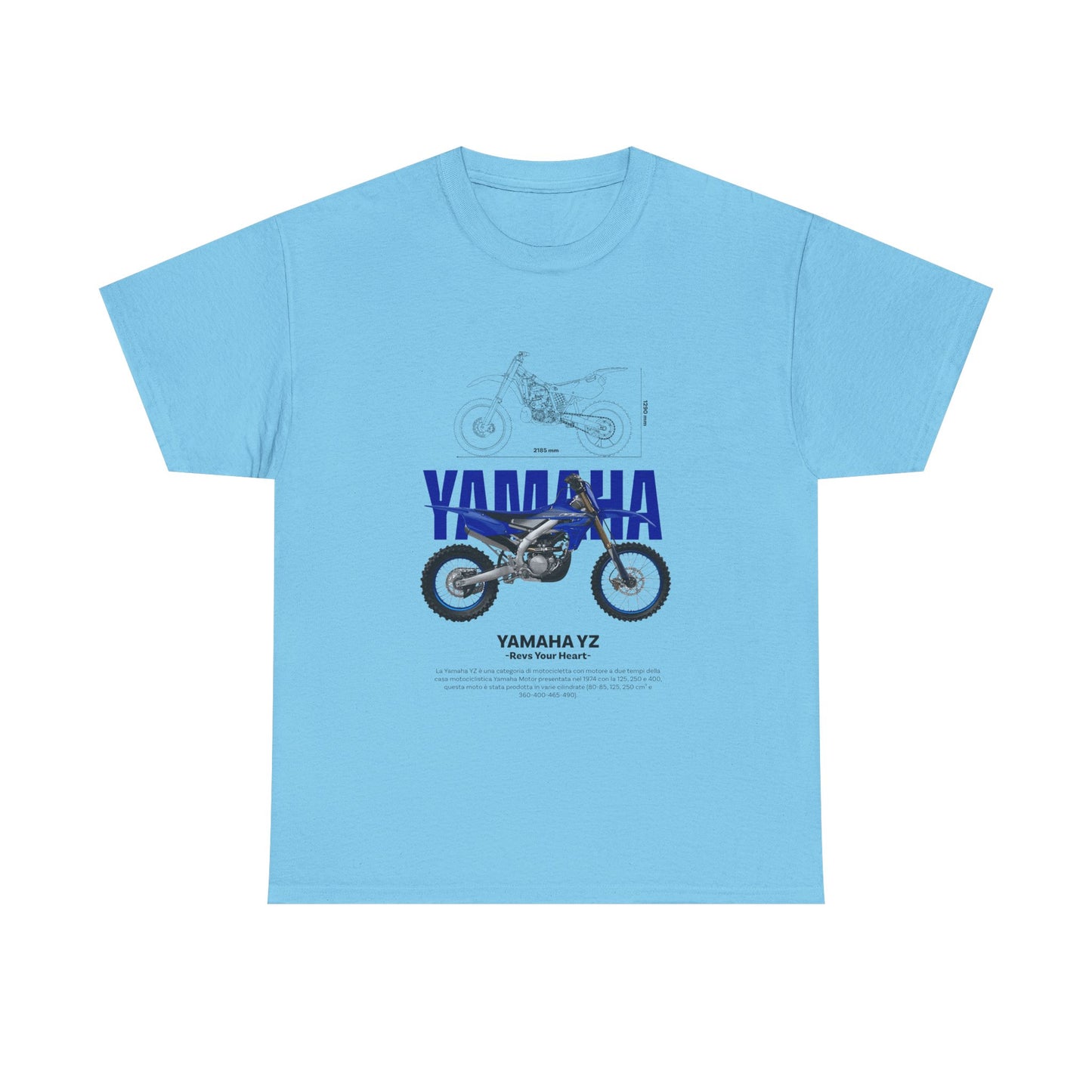 Yamaha YZ Motorcycle Unisex Heavy Cotton Tee - Perfect T-shirt for Bikers and Motorcycle Enthusiasts - CreativeRino