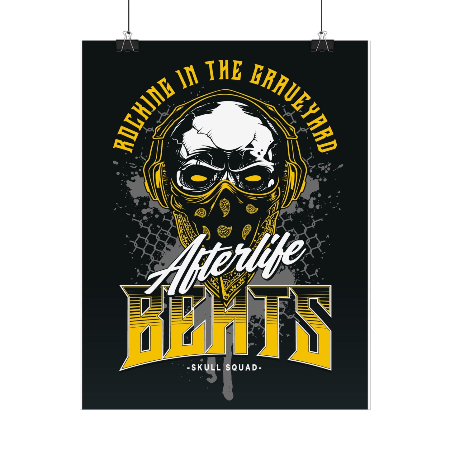 Cool Skull Music Rolled Poster - Afterlife Beats - Perfect Poster for Music Lovers & Home Decor - CreativeRino