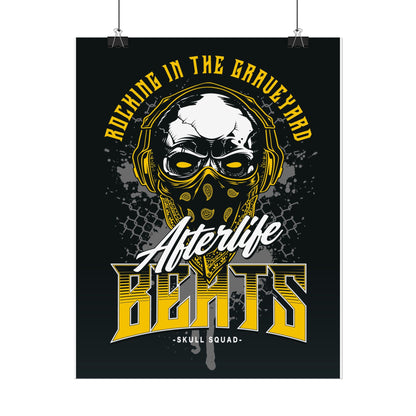 Cool Skull Music Rolled Poster - Afterlife Beats - Perfect Poster for Music Lovers & Home Decor - CreativeRino