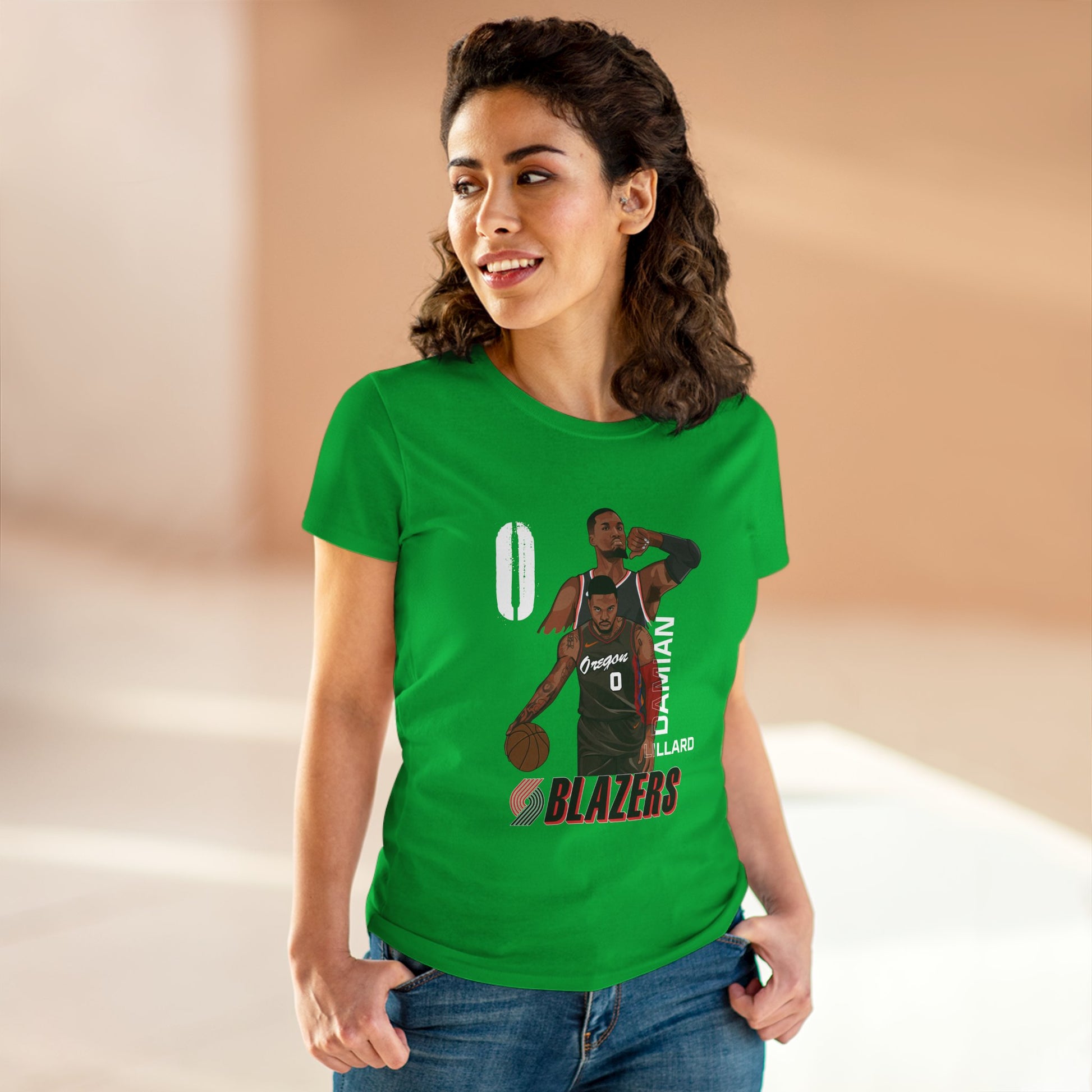 Damian Lillard Women's Midweight Cotton Tee - Blazers Fan Gear - CreativeRino