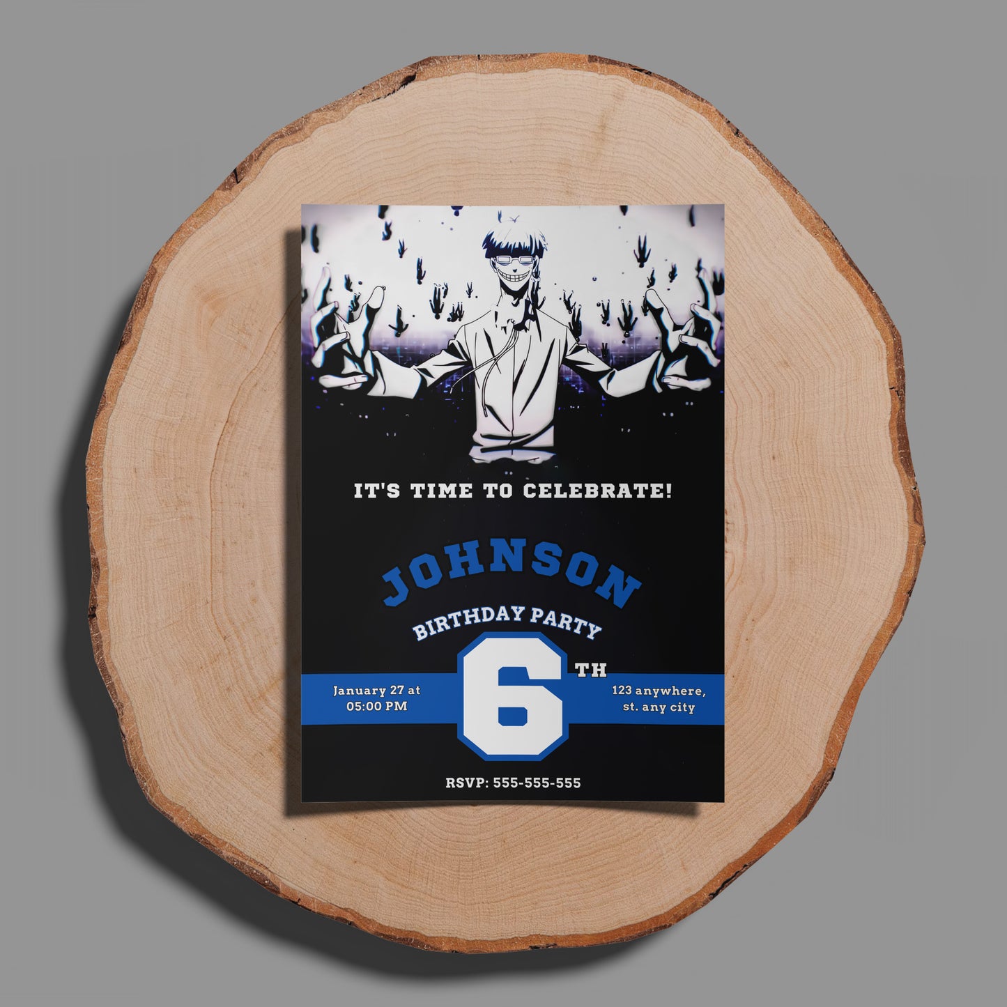 Blue Lock Birthday Invitation Template - CreativeRino