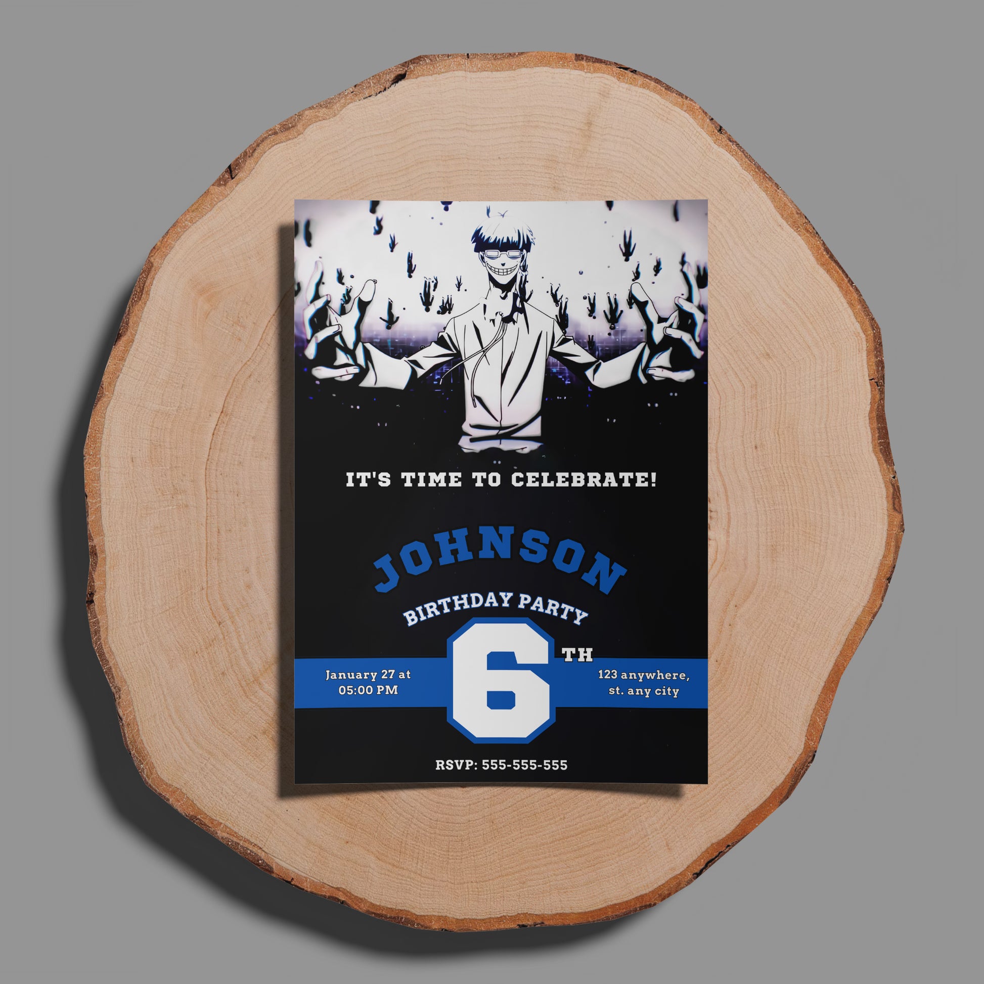 Blue Lock Birthday Invitation Template - CreativeRino