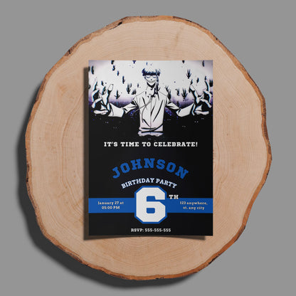 Blue Lock Birthday Invitation Template - CreativeRino