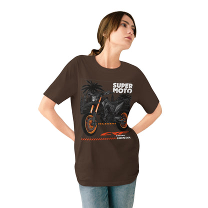 Super Moto Honda T-Shirt | Organic Cotton Tee for Motorcycle Enthusiasts - CreativeRino