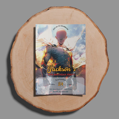 One Punch Man Birthday Invitation Template - CreativeRino