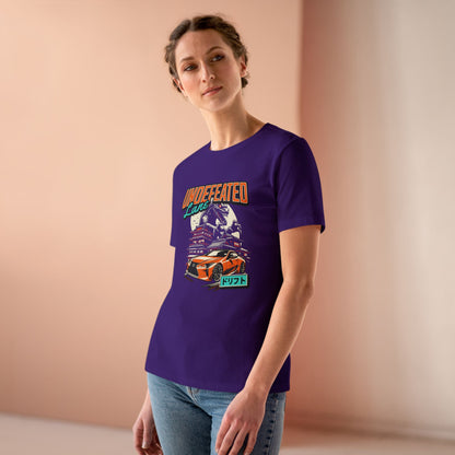 Undefeated Lane Graphic Women's Cotton Tee Car T-shirt - CreativeRino