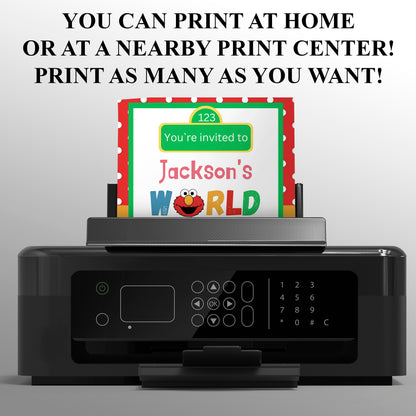 Sesame Street Birthday Invitation Template - CreativeRino