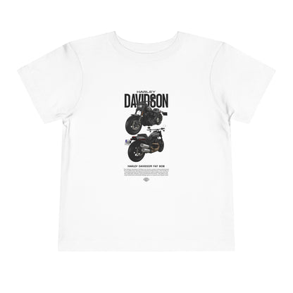 Harley-Davidson Fat Bob Toddler Short Sleeve Tee - Cool Kids Motorcycle T-shirt - CreativeRino