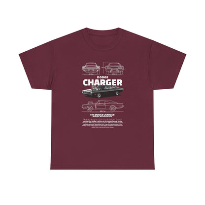 Dodge Challenger Car Graphic Unisex Heavy Cotton Tee - Vintage Automobile T-Shirt - CreativeRino