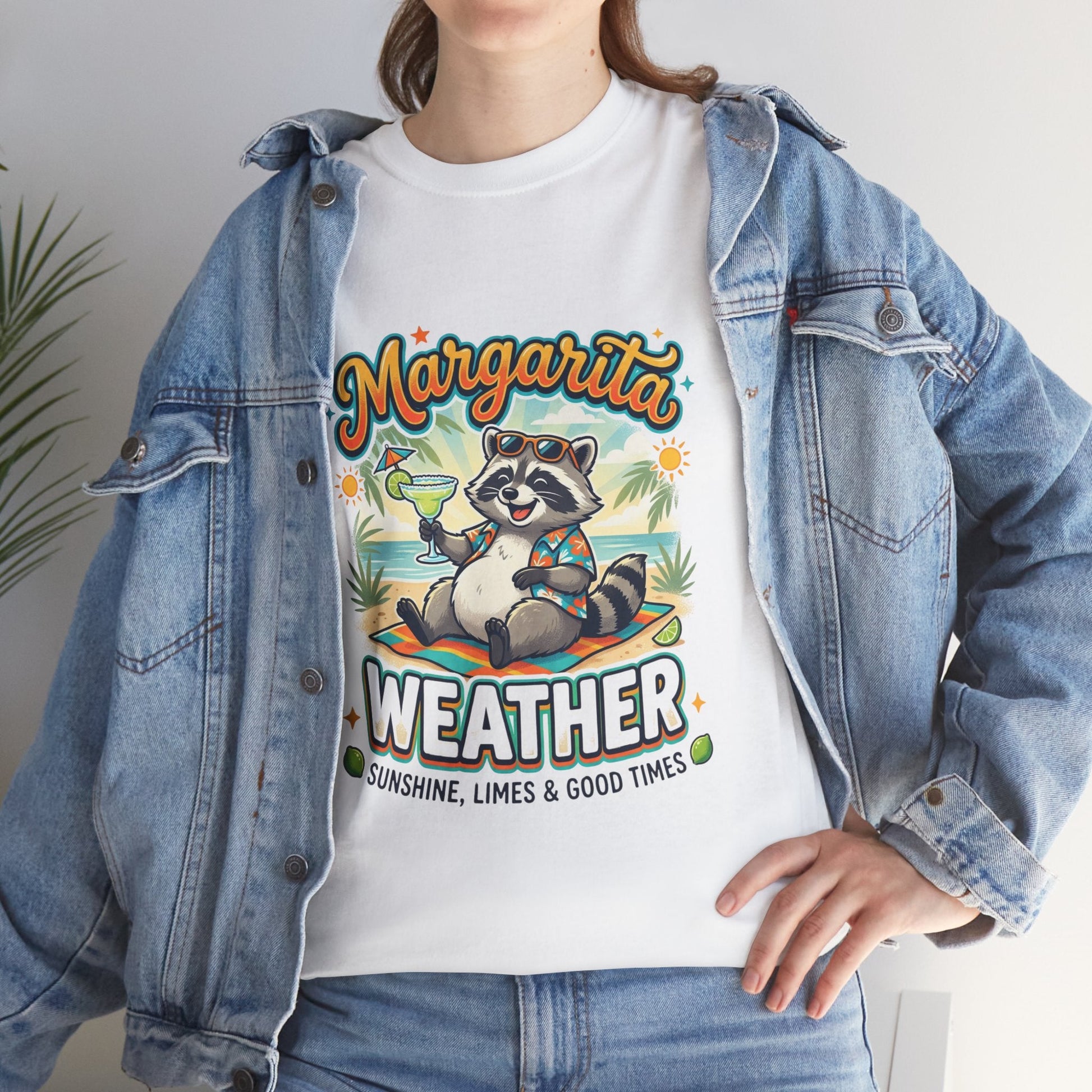 Margarita Weather T-Shirt — Cute Raccoon Cocktail Tee for Summer & Parties Printify