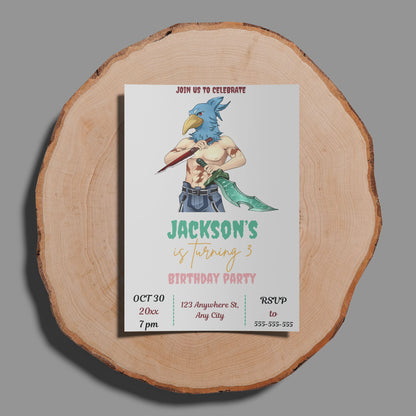 Shangri La Frontier Birthday Invitation Template - CreativeRino