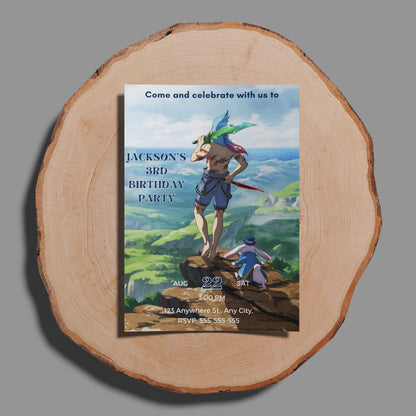 Shangri La Frontier Birthday Invitation Template - CreativeRino
