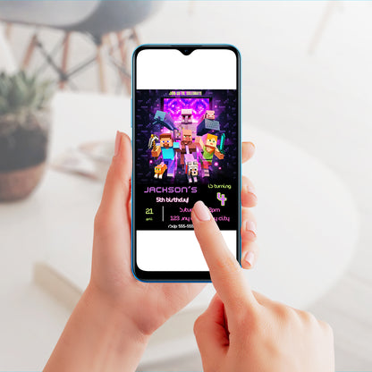 Minecraft Birthday Invitation Template - CreativeRino