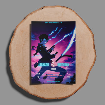 Blue Exorcist Birthday Invitation Template - CreativeRino
