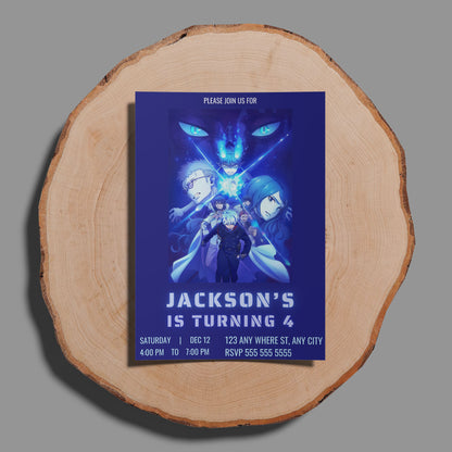 Blue Exorcist Birthday Invitation Template - CreativeRino