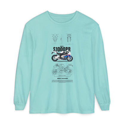 BMW S1000RR Motorcycle Long Sleeve T-Shirt - Unisex Garment-Dyed - CreativeRino