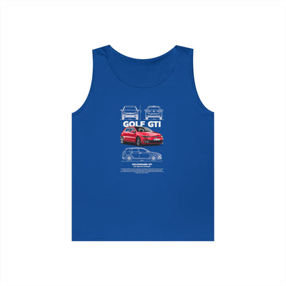Volkswagen Golf GTI Unisex Heavy Cotton Tank Top - Perfect T-shirt for Car Enthusiasts - CreativeRino