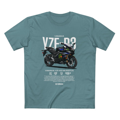 Yamaha YZF-R3 Monster Motorcycle Tee - Adult Staple T-Shirt for Riders - CreativeRino