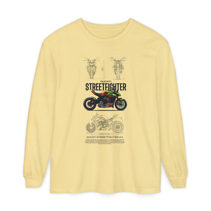Ducati Streetfighter Long Sleeve T-Shirt - Retro Motorcycle Graphic T-shirt - CreativeRino