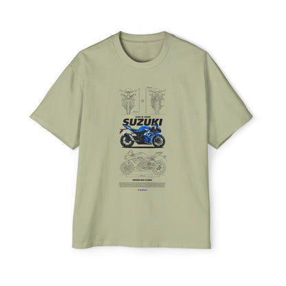 Suzuki GSX-R 1000 Men's Heavy Oversized Motorcycle T-shirt Graphic Casual Wear - CreativeRino