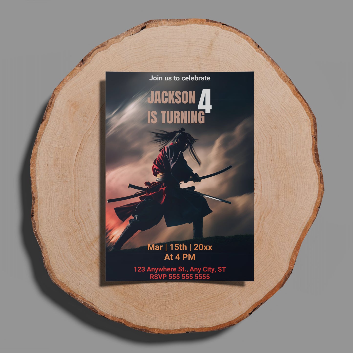 Rurouni Kenshin Birthday Invitation Template - CreativeRino