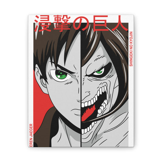 Anime-Inspired Canvas Art: Eren Yeager from Attack on Titan - CreativeRino
