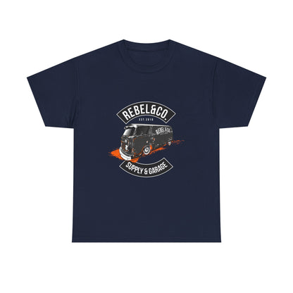 Rebel & Co. Supply Van Unisex Heavy Cotton Tee - Vintage Garage Style T-shirt - CreativeRino