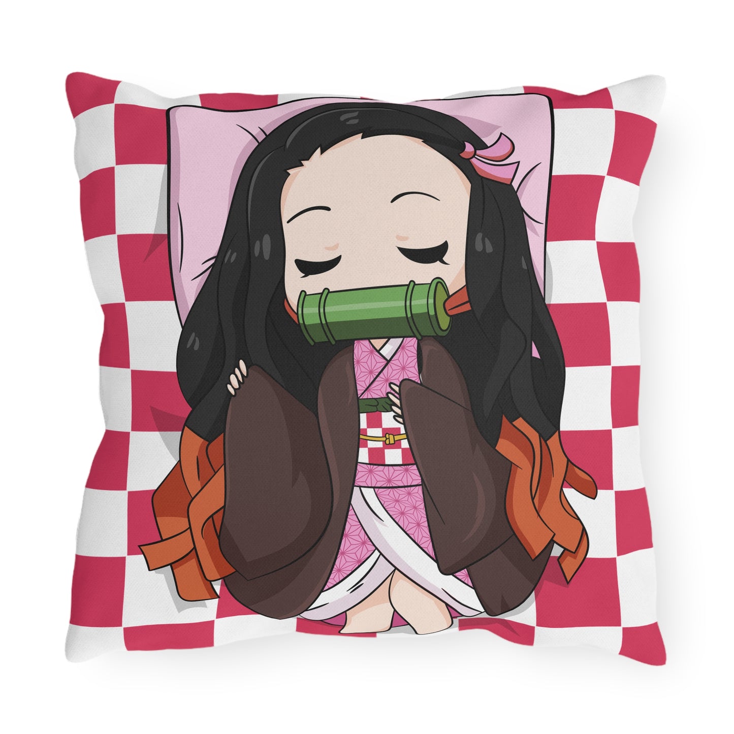 Demon Slayer Anime Outdoor Pillow - Relaxing Chibi Character Cushion for Home & Garden Decor - CreativeRino