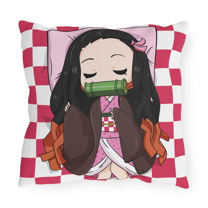 Demon Slayer Anime Outdoor Pillow - Relaxing Chibi Character Cushion for Home & Garden Decor - CreativeRino