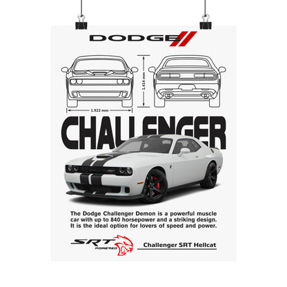 Dodge Challenger Matte Vertical Posters - Perfect for Car Enthusiasts and Gift Giving - CreativeRino