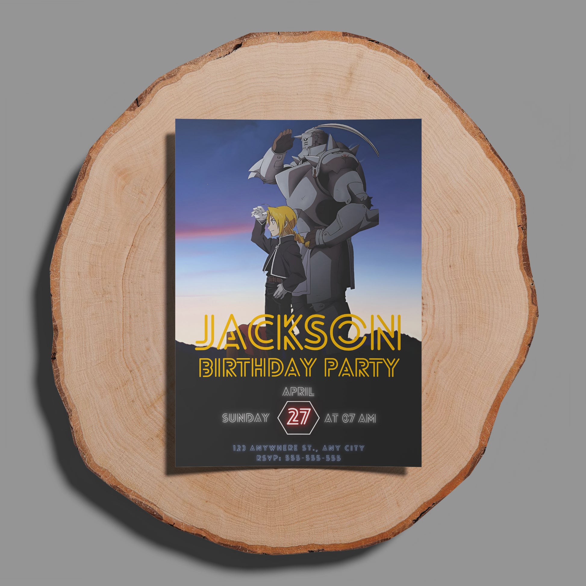 Fullmetal Alchemist  Birthday Invitation Template - CreativeRino
