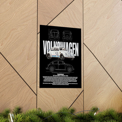 Classic Volkswagen Matte Vertical Poster - Retro Car Wall Art - CreativeRino