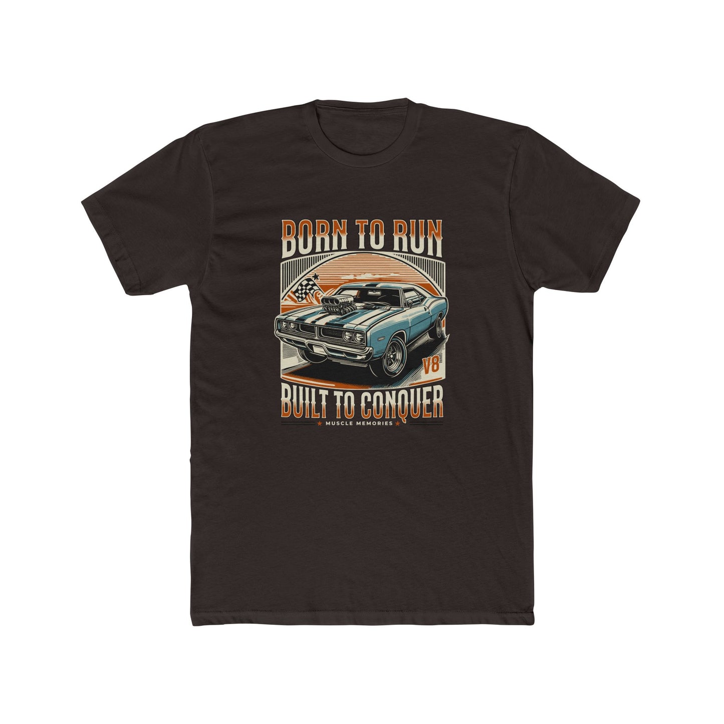 Born to Run: Vintage Muscle Car Unisex Cotton Crew Tee | Car T-shirt - CreativeRino