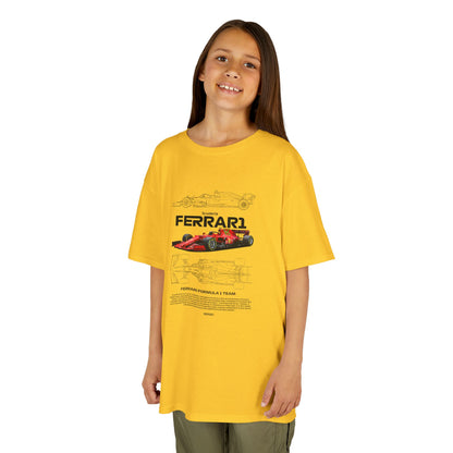 Kids Ferrari Formula 1 Tee - Heavy Cotton Racing Shirt - CreativeRino