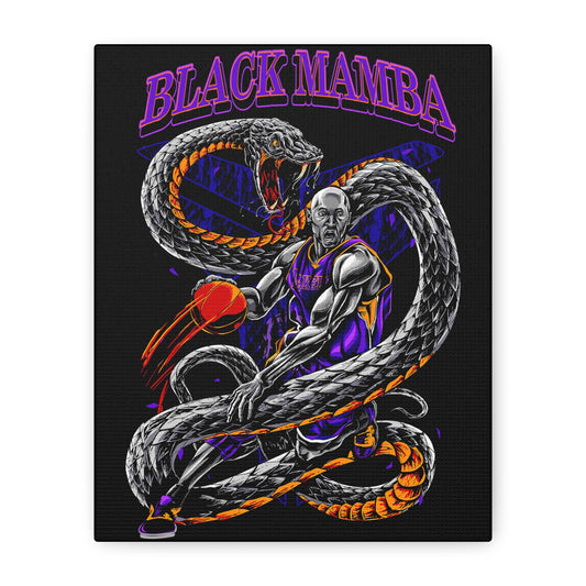 Black Mamba Wall Art Canvas, Sports Decor, Kobe Bryant Basketball Lover Gift, Basketball Wall Hanging, Home Gym Art, Motivational Art - CreativeRino