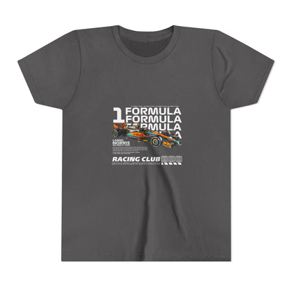 Formula 1 Racing Club Youth Tee - Cool Black Short Sleeve T-shirt for Young Fans - CreativeRino