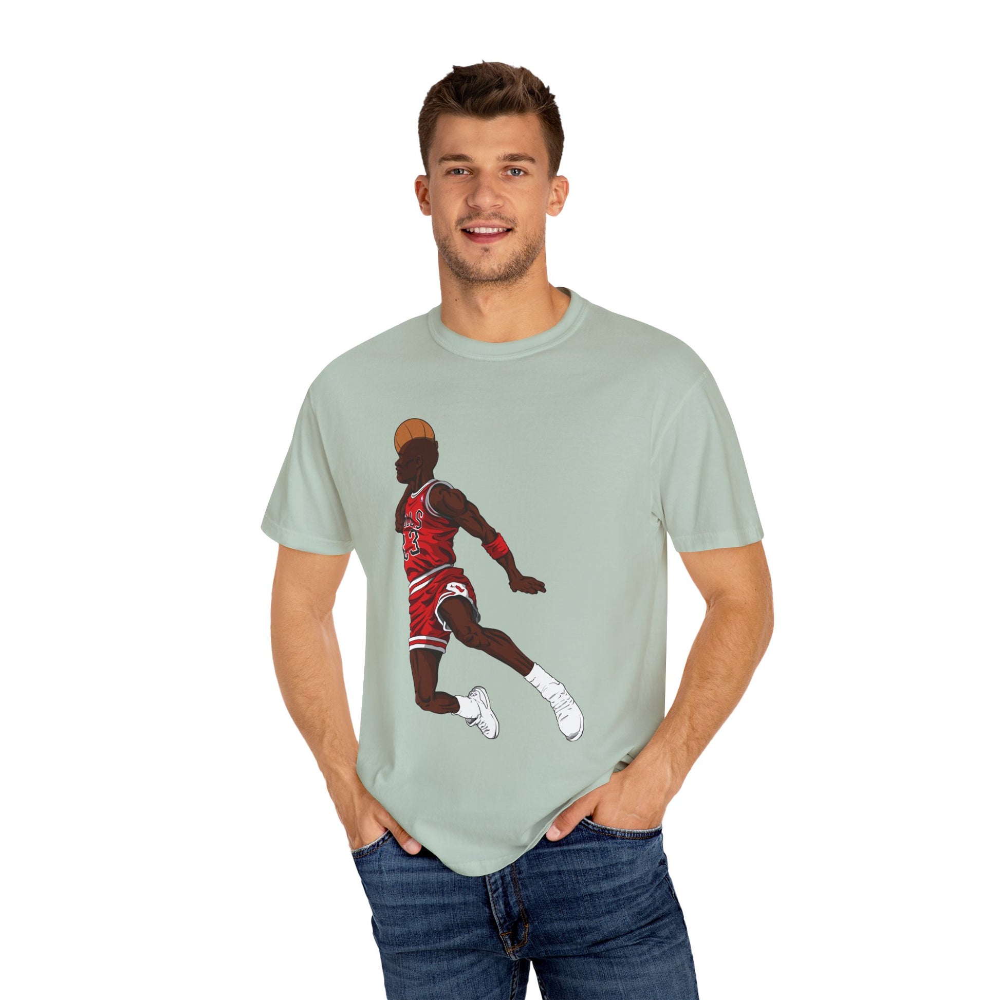 Michael Jordan Unisex T-Shirt Featuring Jumping Basketball Player - Perfect for Sports Lovers! - CreativeRino
