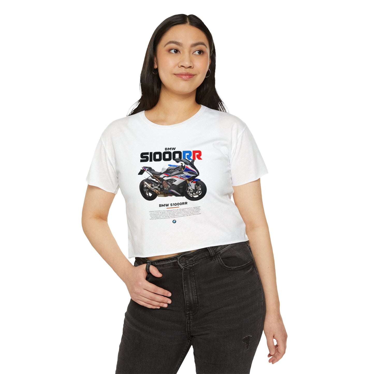 BMW S1000RR Women's Festival Crop Top - Stylish Motorcycle T-shirt - CreativeRino