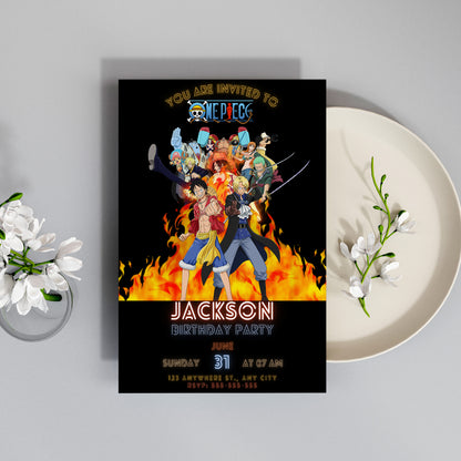 One Piece Birthday Invitation Template - CreativeRino