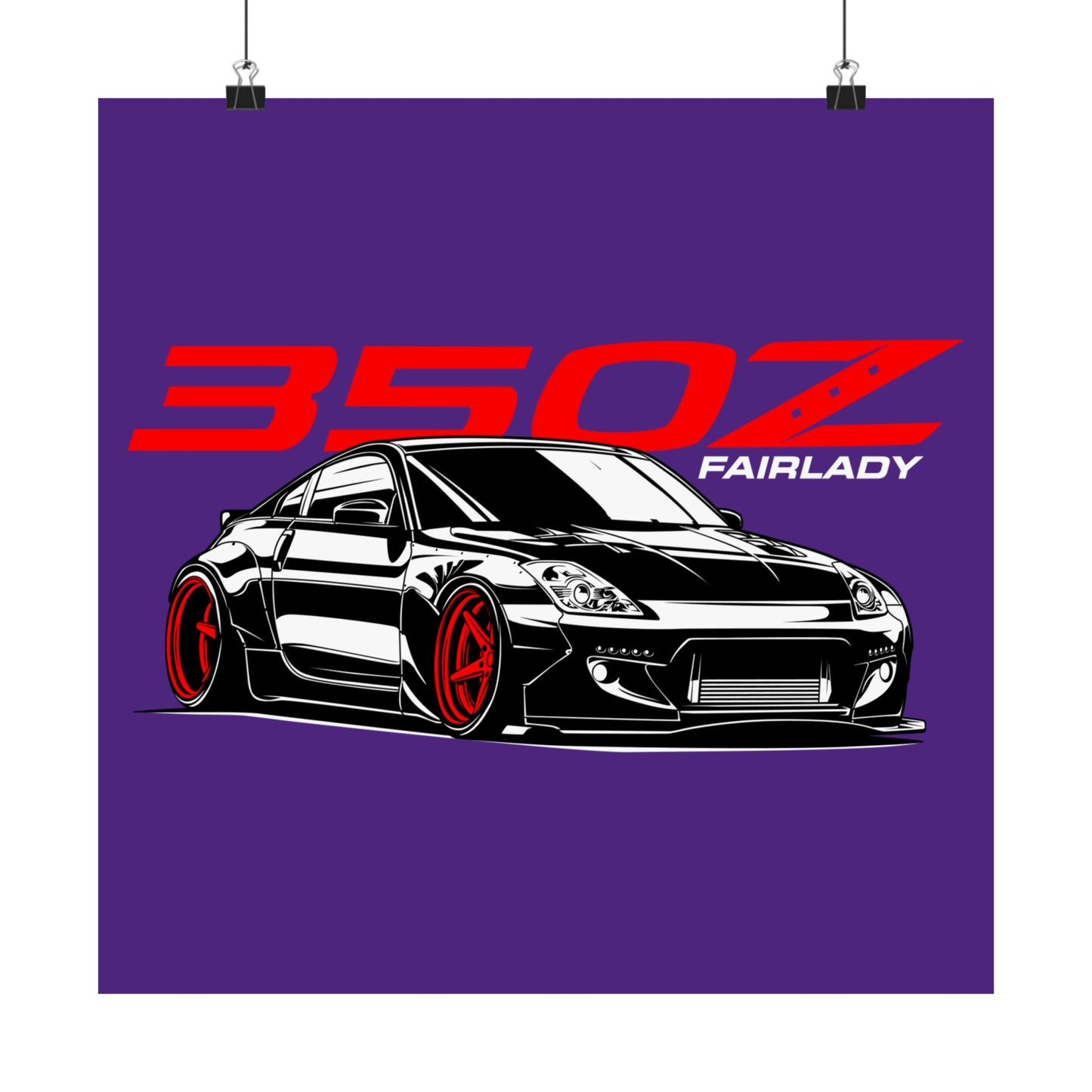 350Z Fairlady Matte Square Poster - Car Enthusiast Wall Art - CreativeRino