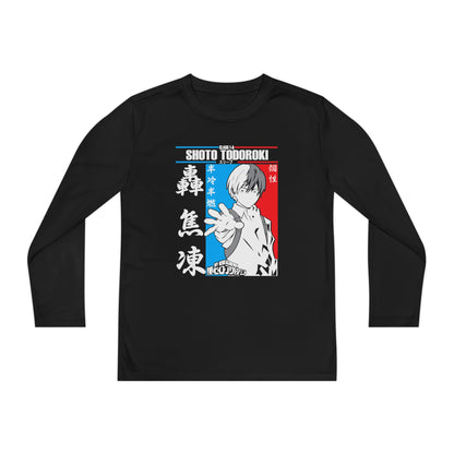 Shoto Todoroki Youth Long Sleeve Tee - My Hero Academia Graphic T-shirt for Anime Fans - CreativeRino