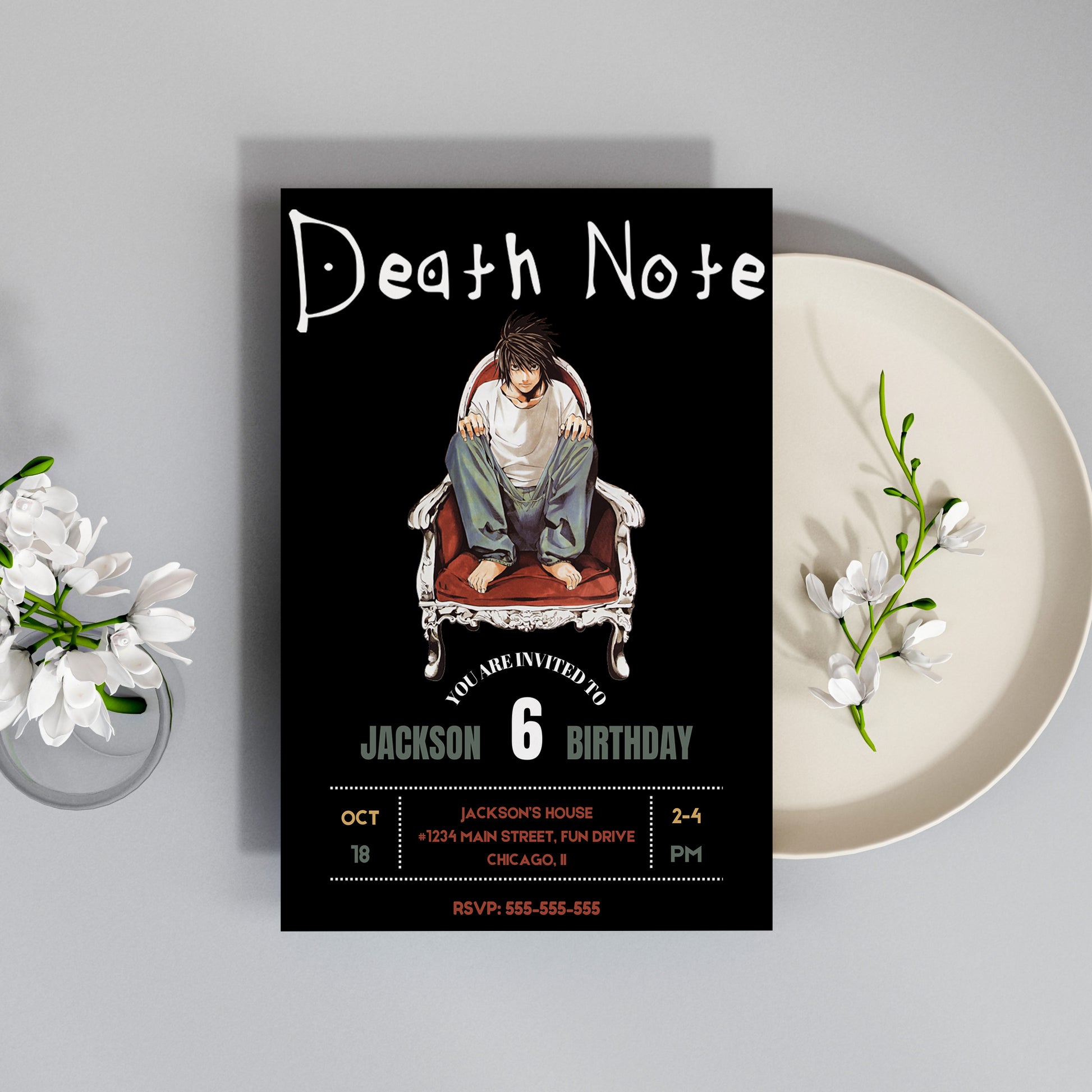 Death Note Birthday Invitation Template - CreativeRino
