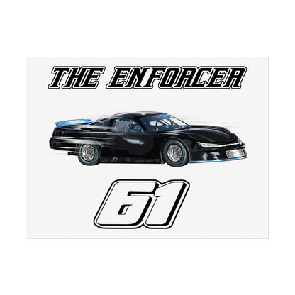 The Enforcer 61 Racing Rolled Poster - Dynamic Car Design for Motorsports Fans - CreativeRino