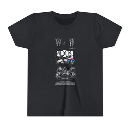 BMW S1000RR Youth Short Sleeve Tee - Cool Motorcycle Graphic T-Shirt - CreativeRino